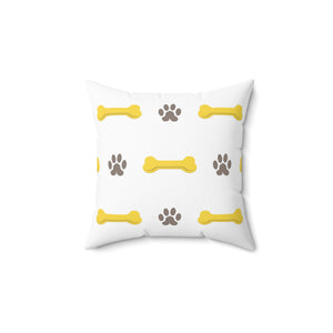 Dog Paw and Bone Outdoor Throw Pillow