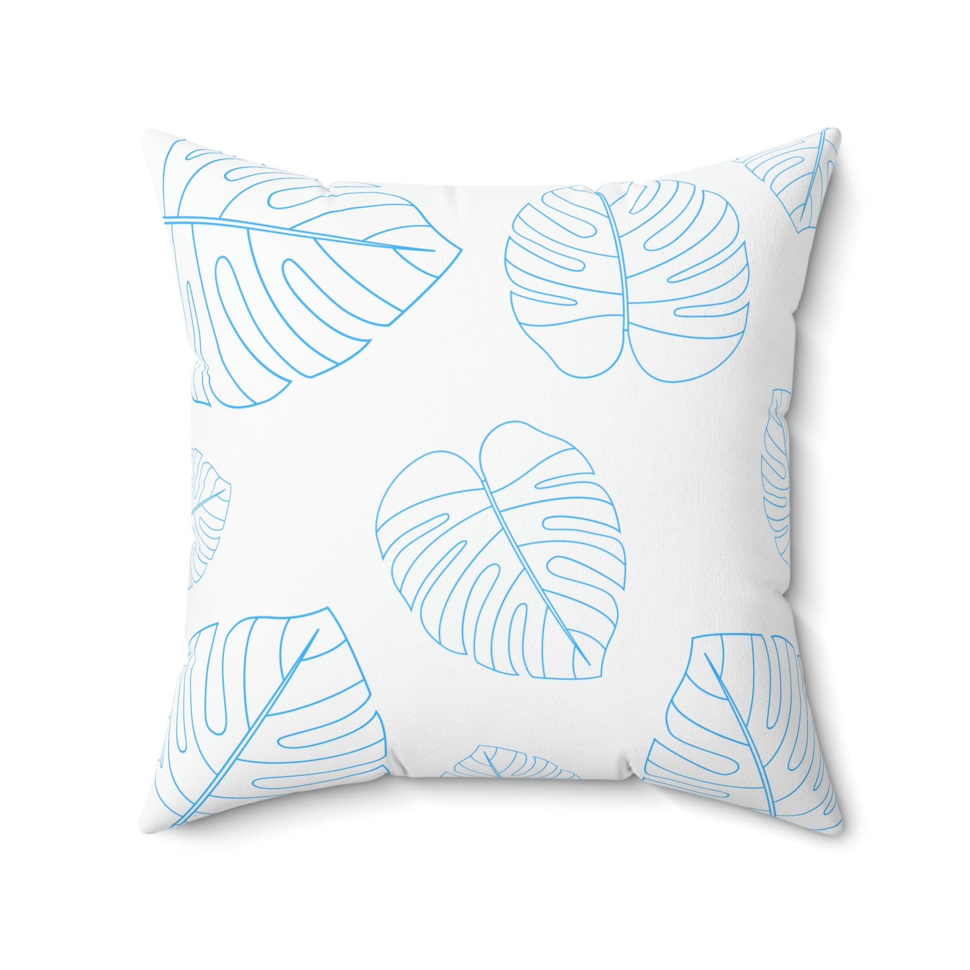 Blue Leaf Outdoor Pillow