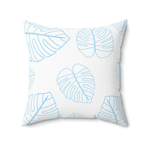 Blue Leaf Outdoor Pillow