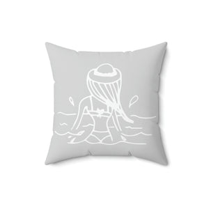 Beach Girl Doodle Outdoor Pillow