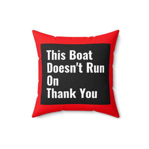 Boat Pillow Thank You Red