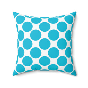 Aqua Blue Green Dots Outdoor Pillow