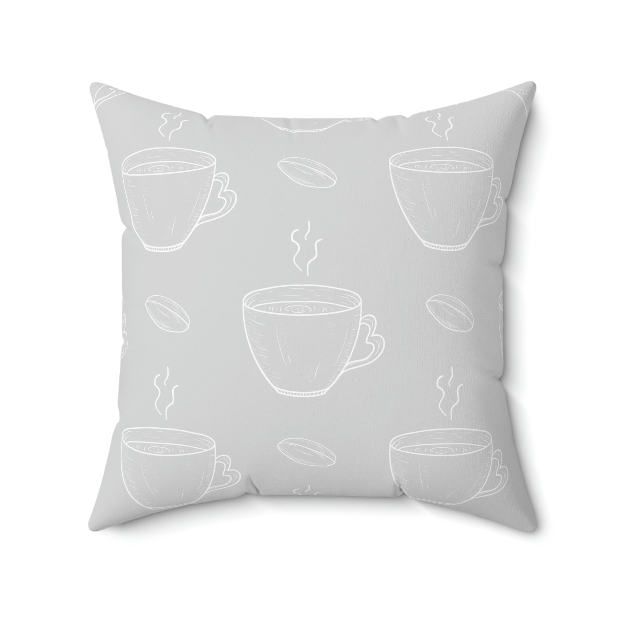 Coffee Grey and White Outdoor Pillow