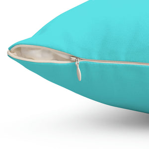 Aqua Beach Shell Outdoor Pillow