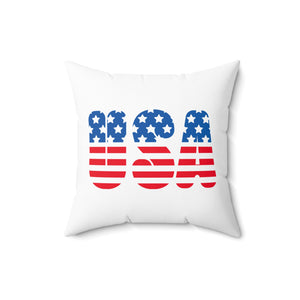 USA, USA, USA Outdoor Throw Pillow