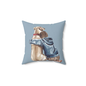 Dog Hug Outdoor Throw Pillow