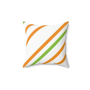 Orange and Green Stripe Outdoor Pillow