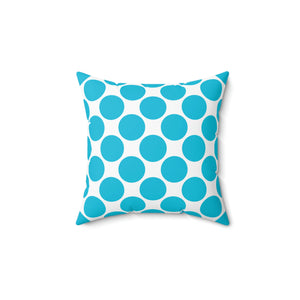 Aqua Blue Green Dots Outdoor Pillow