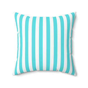 Aqua Blue Stripe Outdoor Pillow