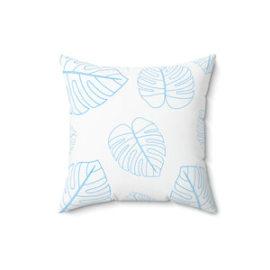 Blue Leaf Outdoor Pillow