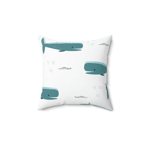 Whale and Fish Outdoor Pillow