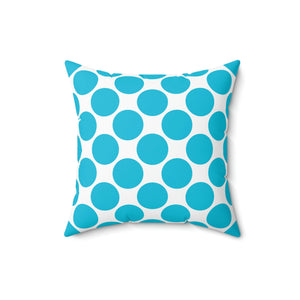 Aqua Blue Green Dots Outdoor Pillow