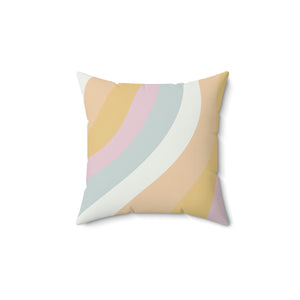 Boho Retro Rainbow Pattern Outdoor Pillow