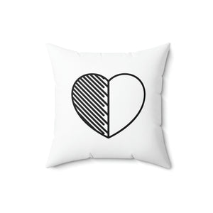 Simple Black and White Heart Pillow