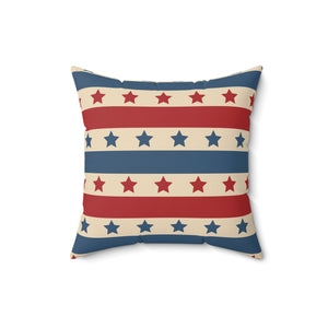 Vintage Stripes USA Outdoor Throw Pillow