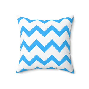 Light Blue Zig Zag Stripe Stripe Outdoor Pillow