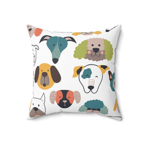 Kids Dog Face Outdoor Throw Pillow