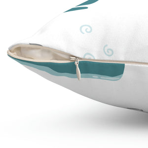 Whale and Fish Outdoor Pillow