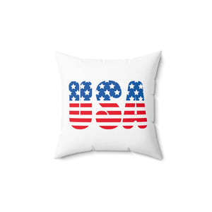 USA, USA, USA Outdoor Throw Pillow