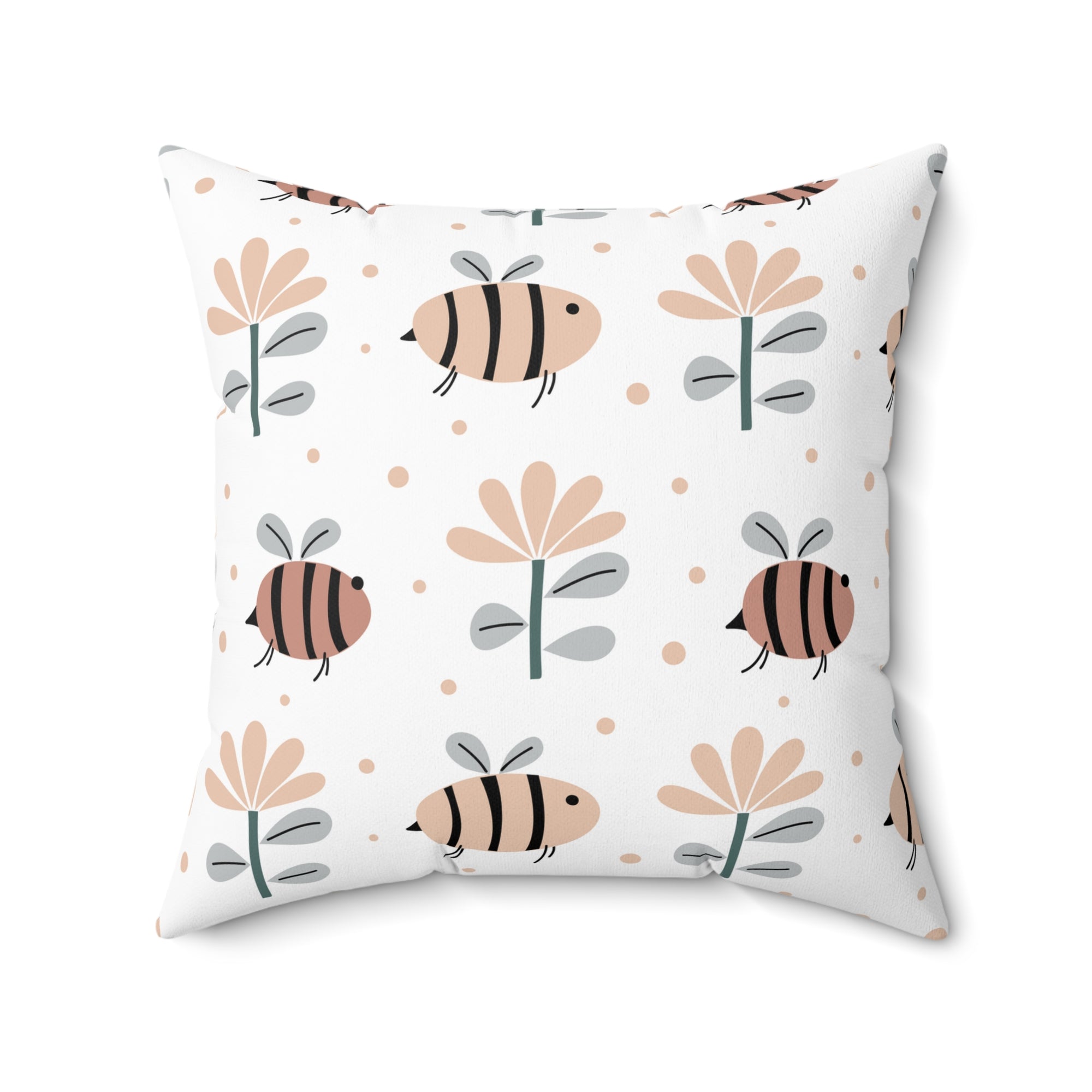 Bee Pattern Outdoor Throw Pillow