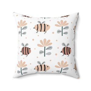 Bee Pattern Outdoor Throw Pillow