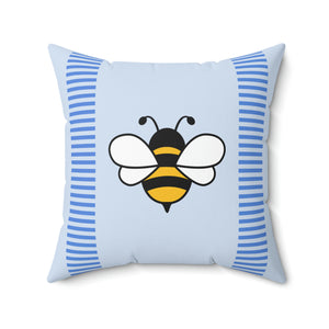 Blue Bee Outdoor Pillow