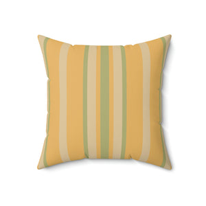 Yellow and Mint Stripe Outdoor Pillow