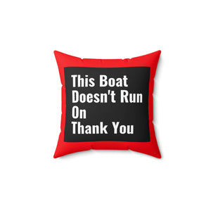 Boat Pillow Thank You Red