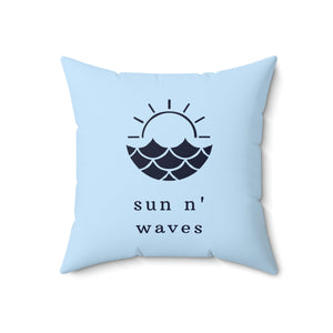 sun and waves outdoor pillow back