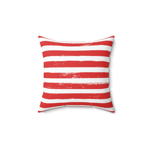 Distressed Red Stripe Outdoor Pillow