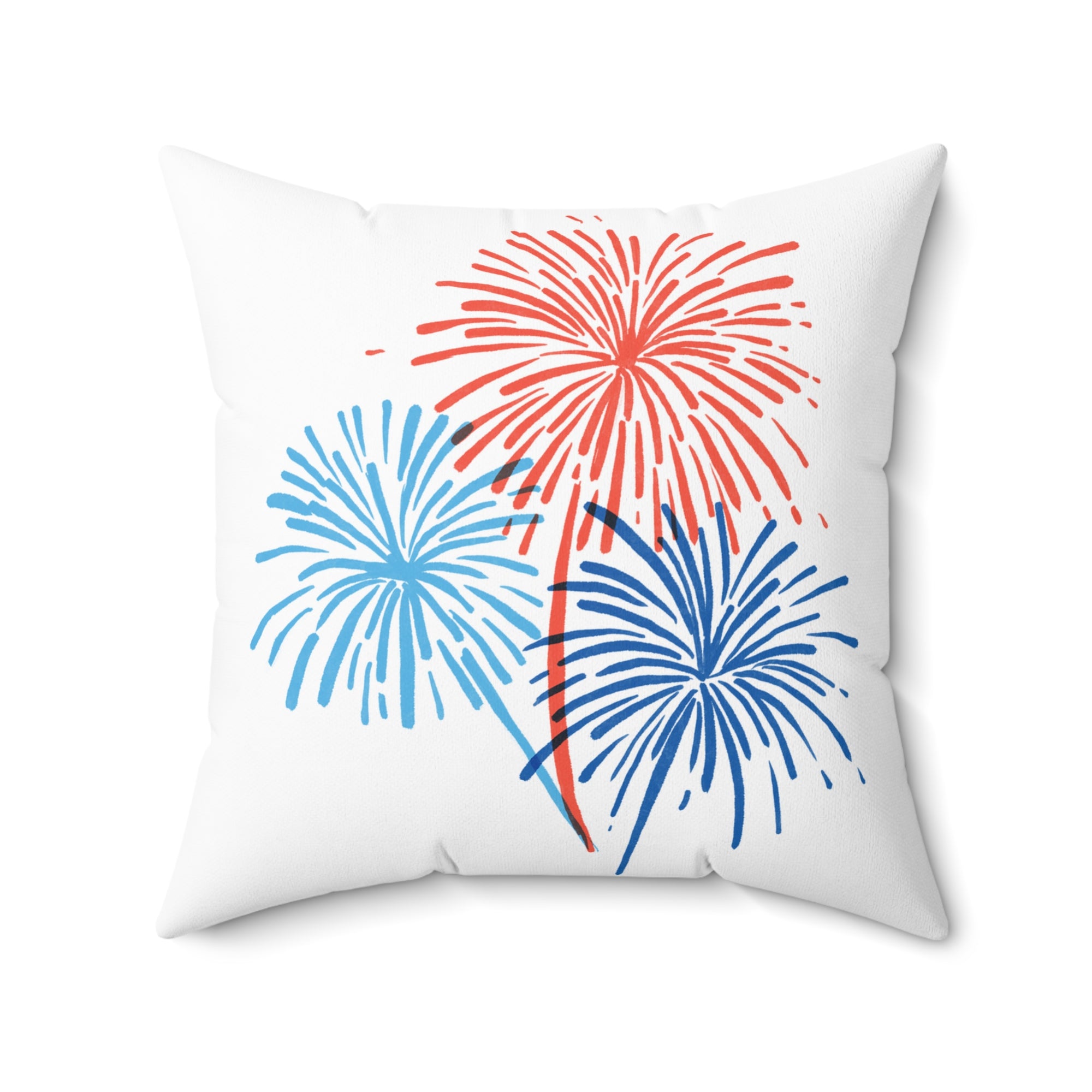 White Fireworks USA Outdoor Throw Pillow