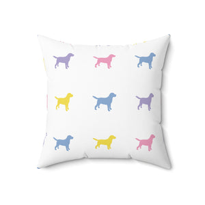 Color Dog Pattern Outdoor Throw Pillow