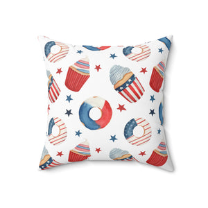 USA Donut and Cupcake Outdoor Throw Pillow