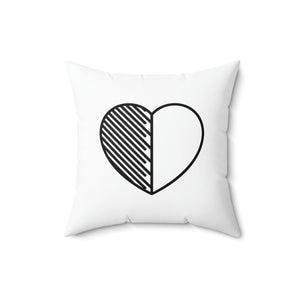 Simple Black and White Heart Pillow