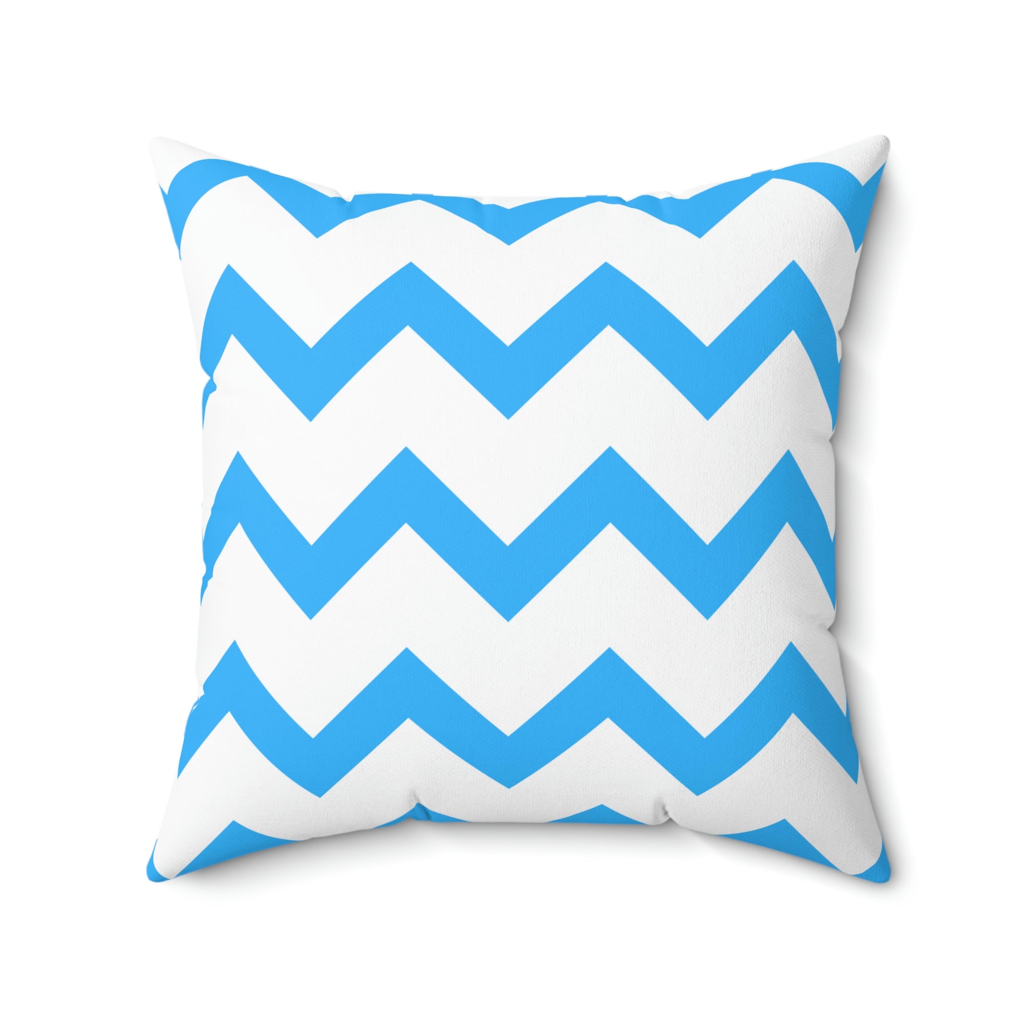 Light Blue Zig Zag Stripe Stripe Outdoor Pillow