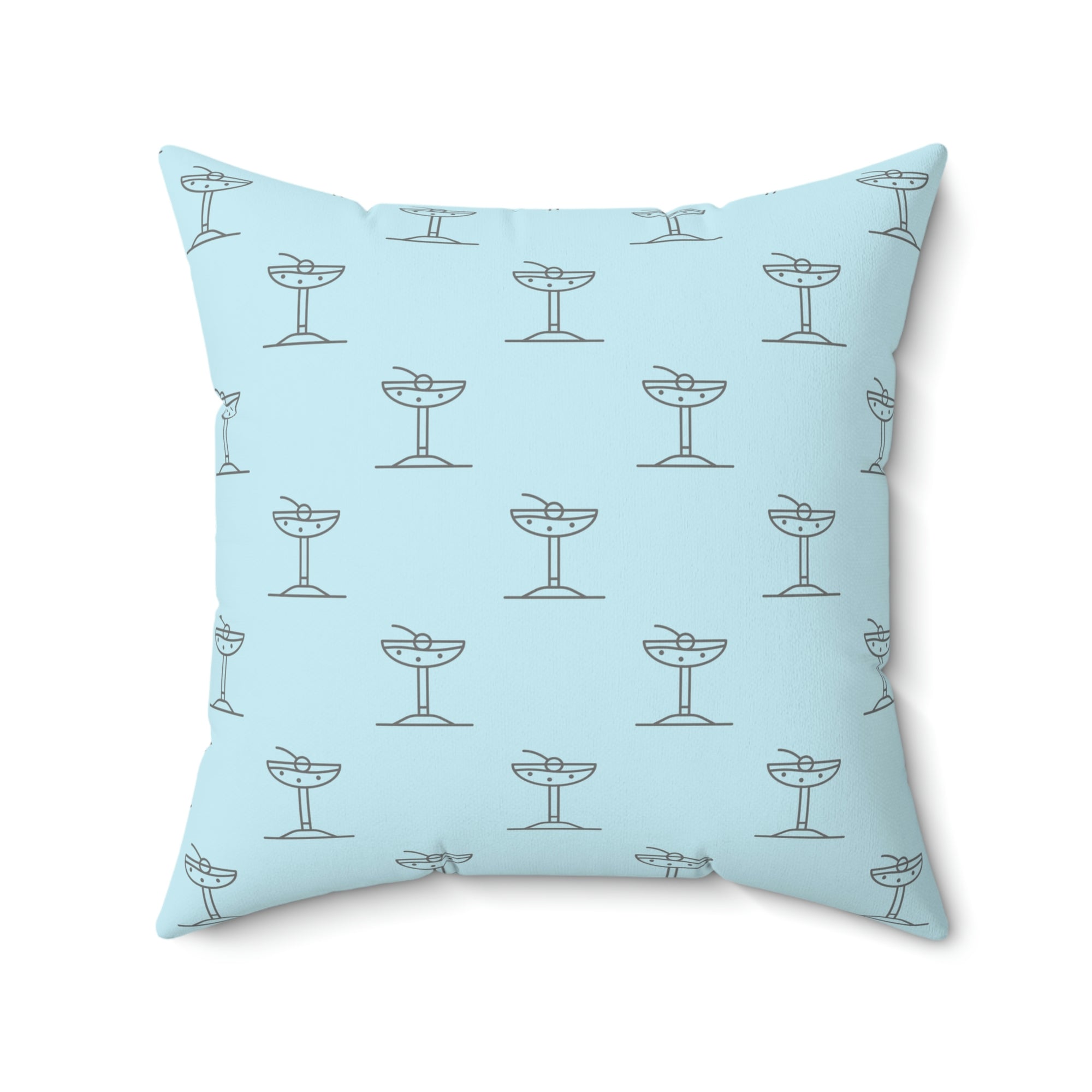 Blue Martini Outdoor Throw Pillow