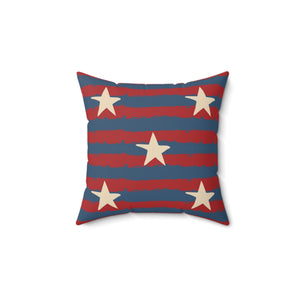 Distressed Stars and Stripes Outdoor Throw Pillow