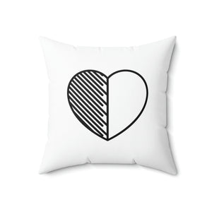 Simple Black and White Heart Pillow