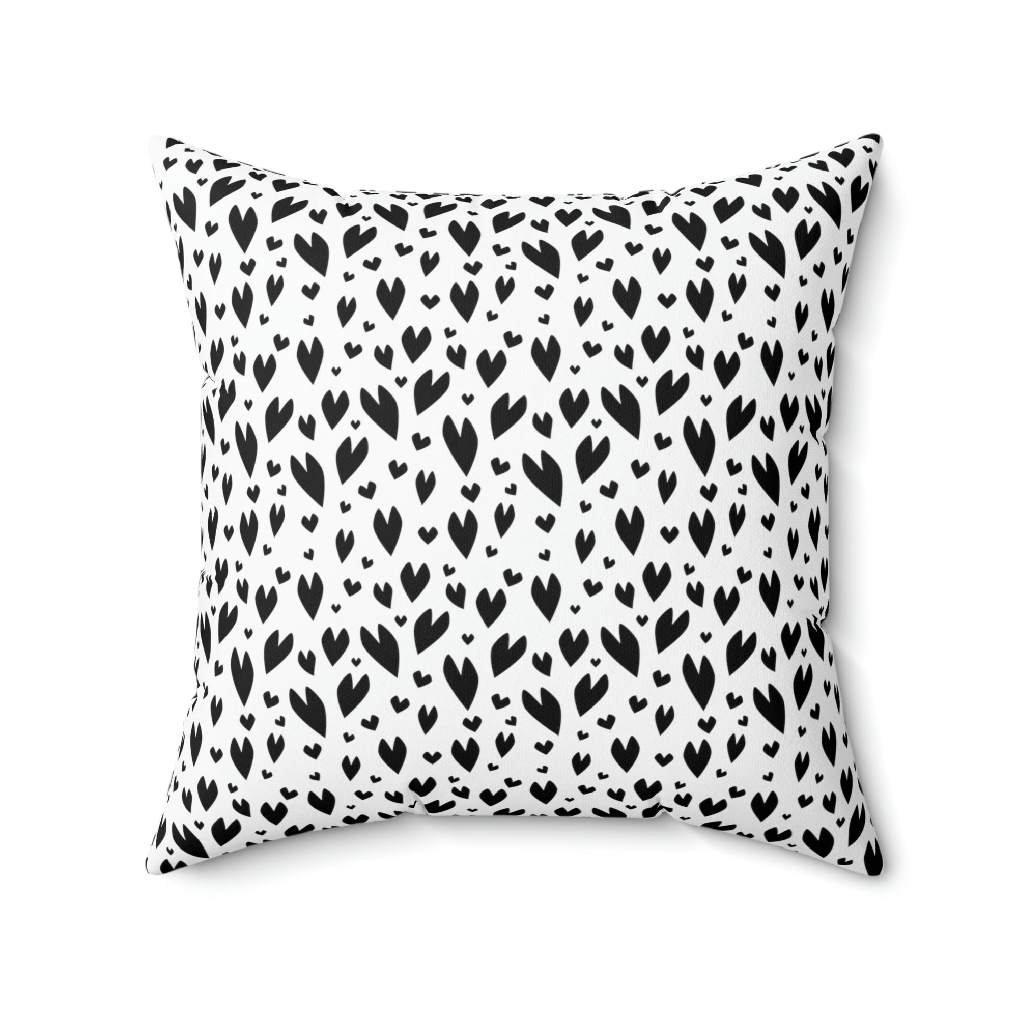 Black and White Pattern Heart Outdoor Pillows