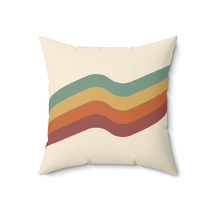 Retro Rainbow 1970 Outdoor Pillow