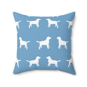 Labrador Blue Outdoor Throw Pillow