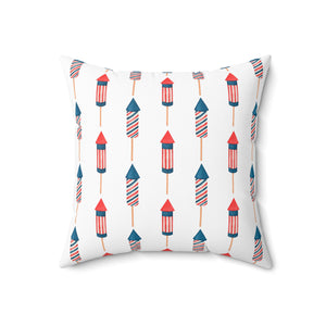 USA Fireworks Pattern Outdoor Throw Pillow