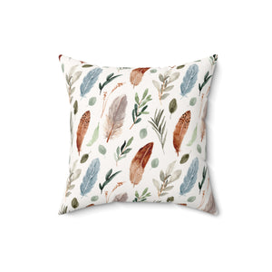 Feather Pattern Outdoor Throw Pillow