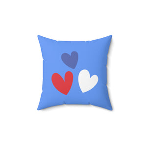 USA Hearts Outdoor Throw Pillow