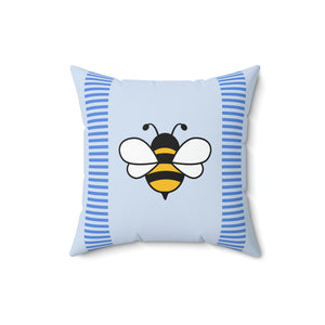 Blue Bee Outdoor Pillow