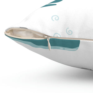 Whale and Fish Outdoor Pillow