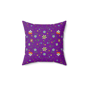 Purple Persian Flower Outdoor Throw Pillow