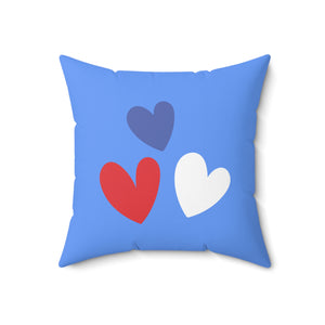 USA Hearts Outdoor Throw Pillow