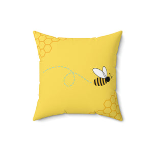 Bee Hive Yellow Outdoor Pillow