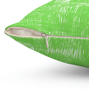 Green Paint Stripe Outdoor Pillow